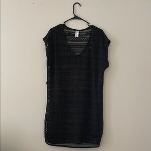 Black Crochet Swim Coverup –‎ Size 10 (Anko)